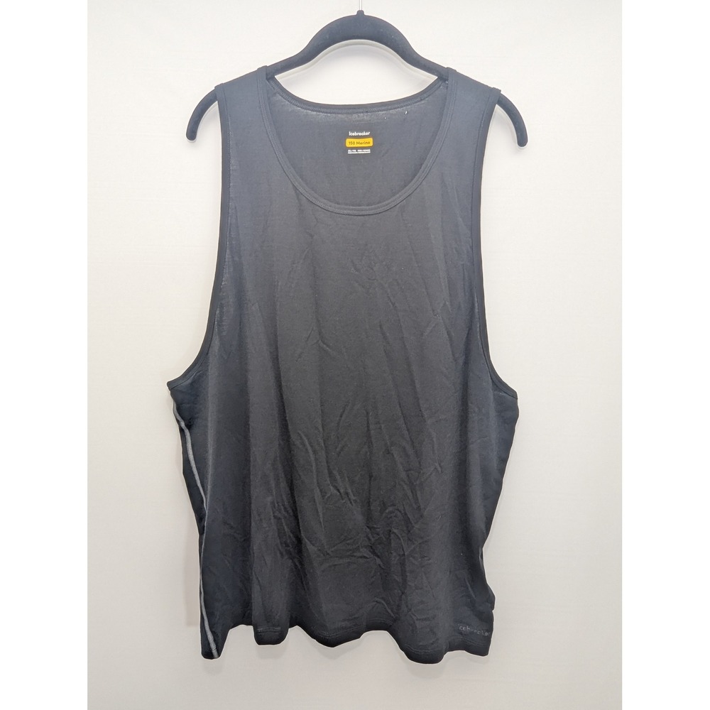 Icebreaker Tank Top Black Merino Wool 150 Base Layer 2XL Gorpcore Hiking Outdoor